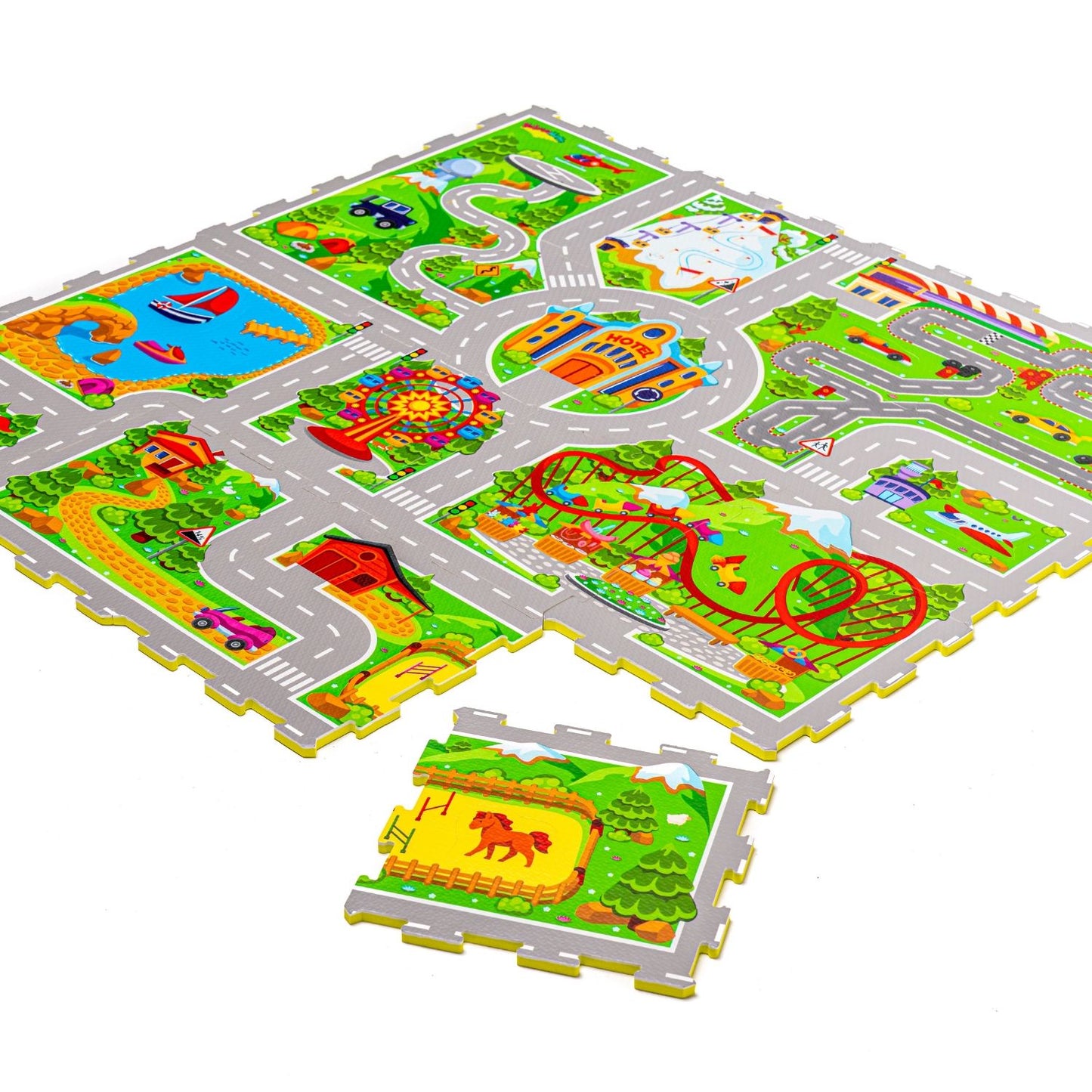 Tapis de jeu circuit en mousse à assembler holiday