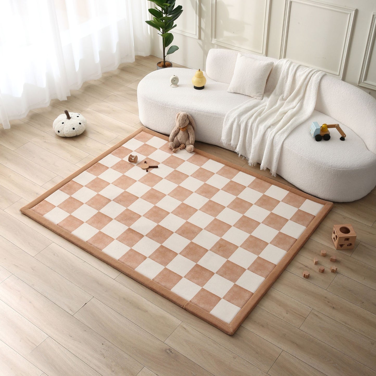 Tapis enfant à mémoire de forme motif damier CLOUD SQUARES
