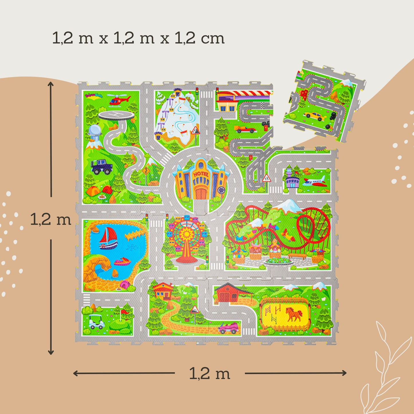 Tapis de jeu circuit en mousse à assembler holiday