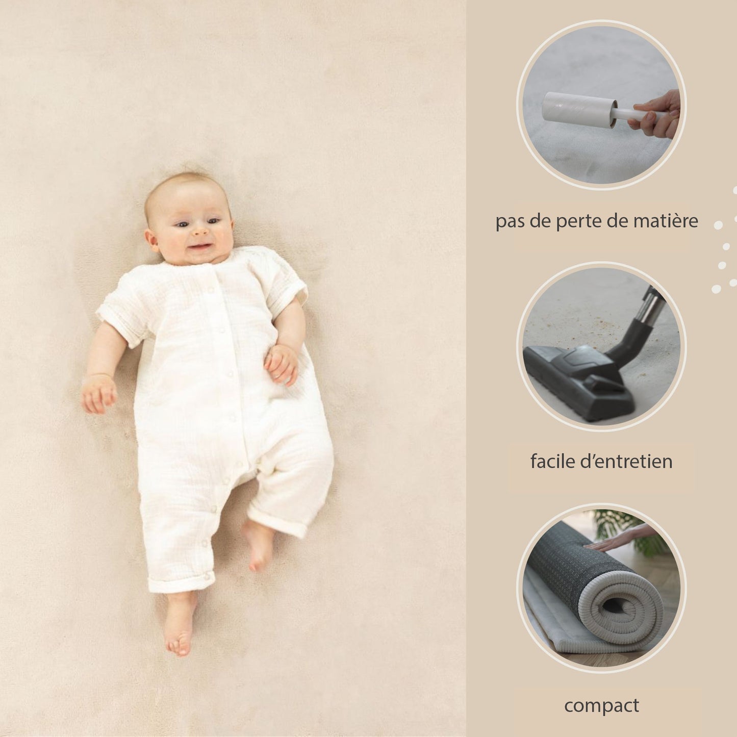 Tapis enfant à mémoire de forme motif damier CLOUD SQUARES