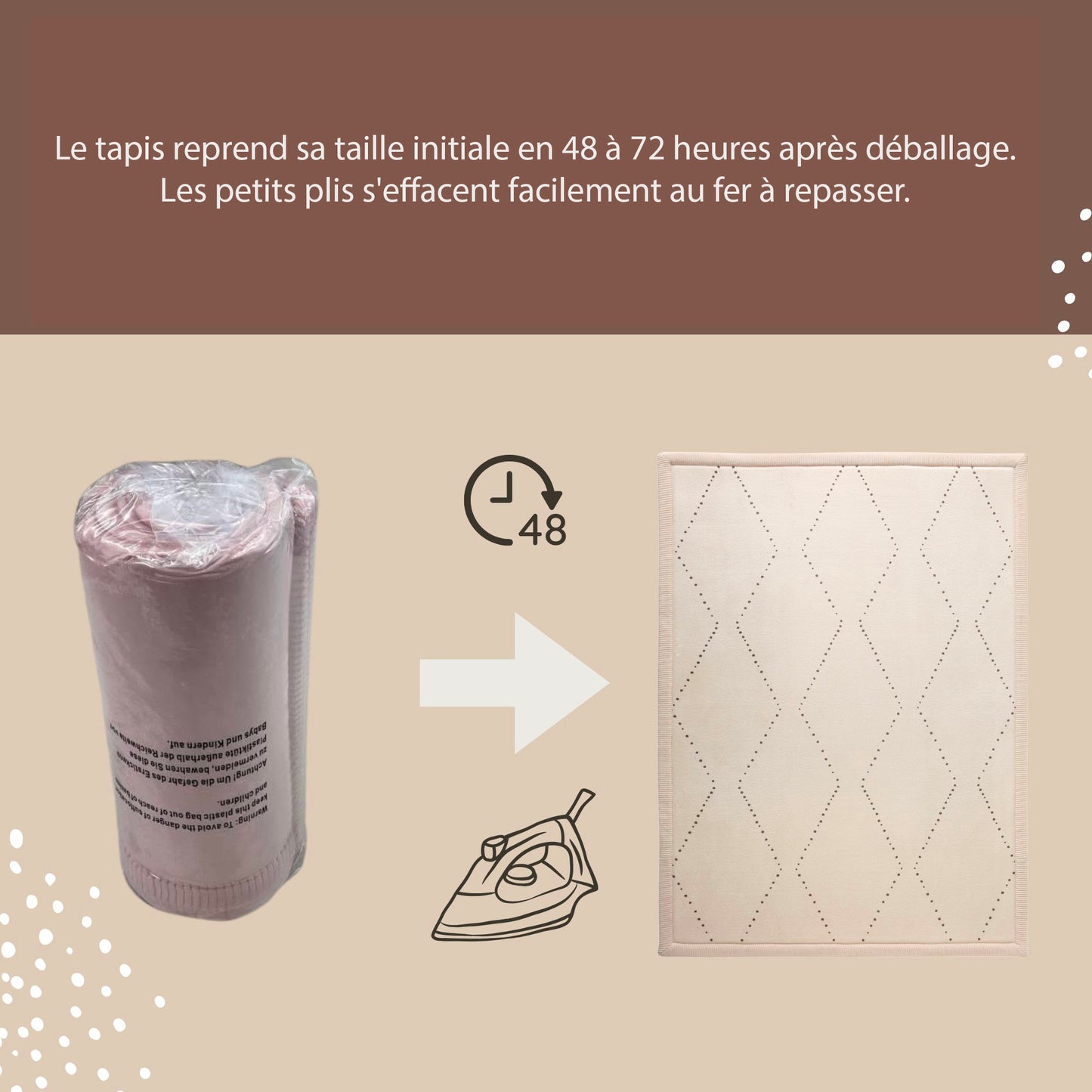 Tapis enfant à mémoire de forme motif berber CLOUD CHEVRON