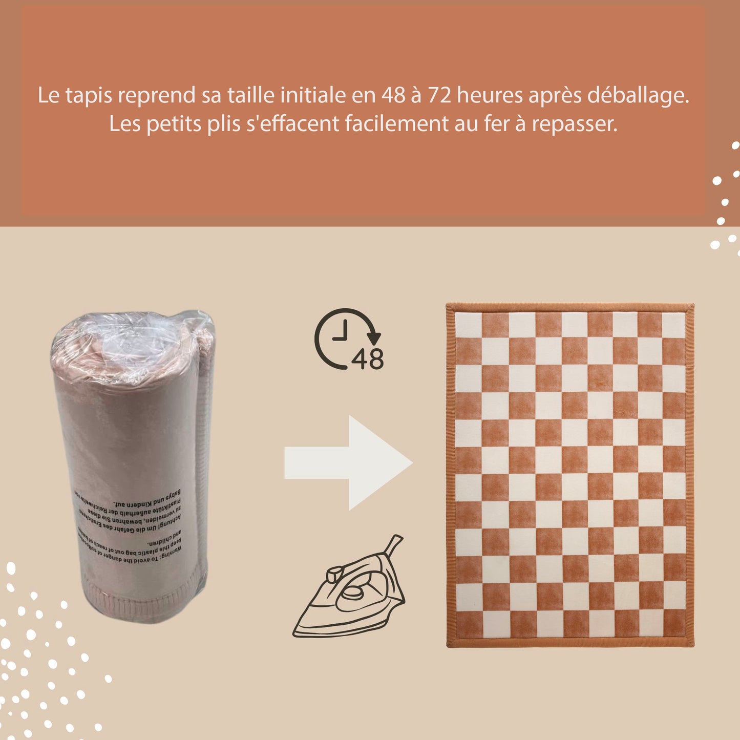 Tapis enfant à mémoire de forme motif damier CLOUD SQUARES