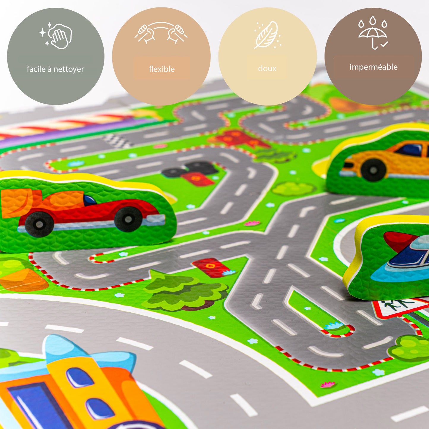 Tapis de jeu circuit en mousse à assembler holiday