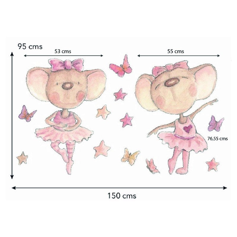 Sticker mural enfant danseuses