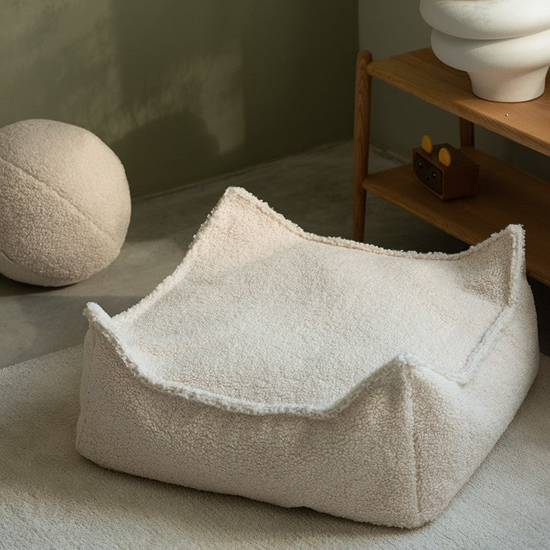 Pouf enfant carré bouclette BOUCLYN