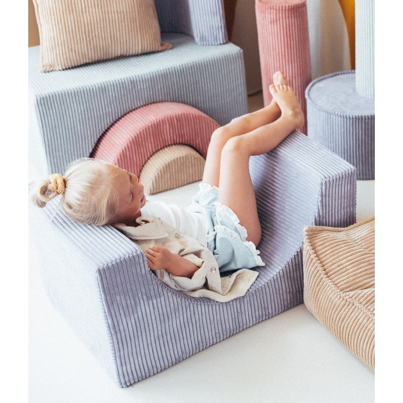 Pouf enfant ludique velours côtelé RAINBOW