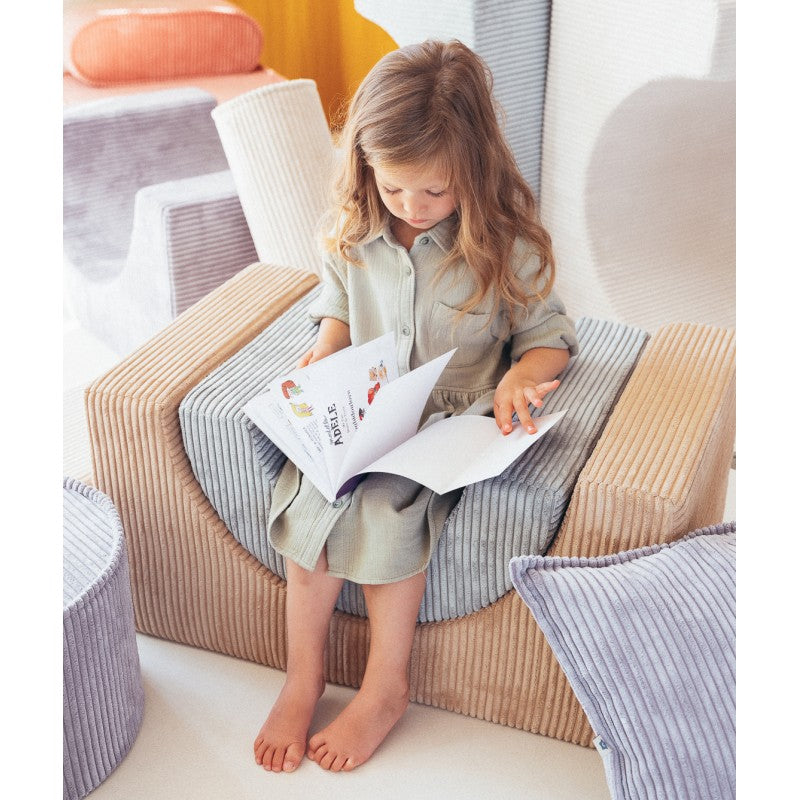 Pouf enfant ludique velours côtelé RAINBOW
