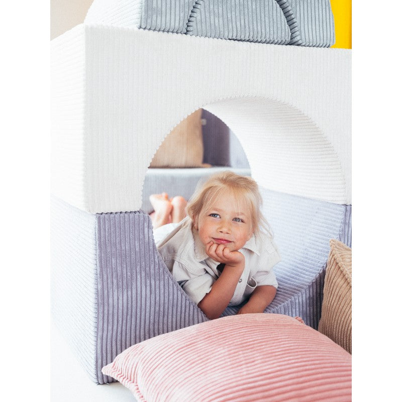 Pouf enfant ludique velours côtelé RAINBOW