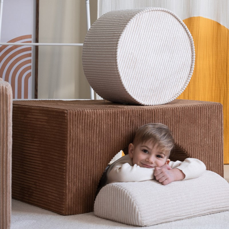 Pouf enfant ludique velours côtelé RAINBOW
