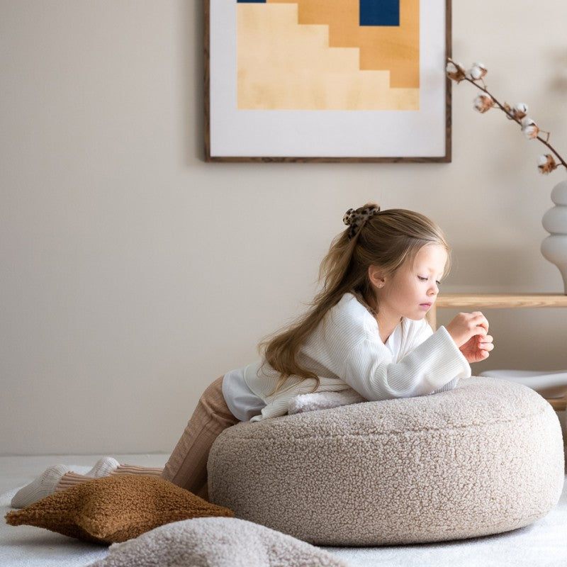 Pouf enfant rond bouclette OTTOMAN