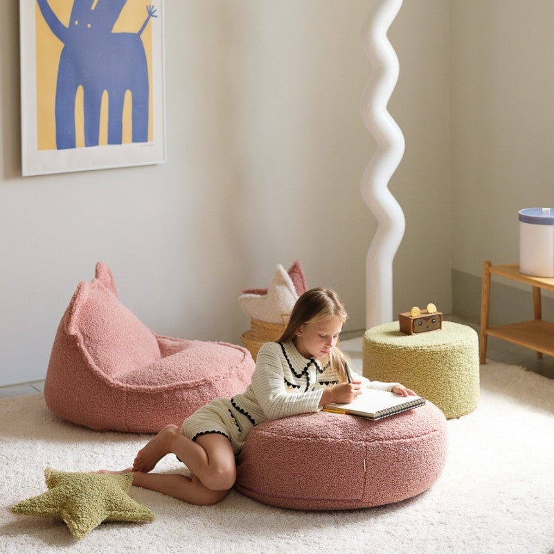 Pouf enfant rond bouclette OTTOMAN
