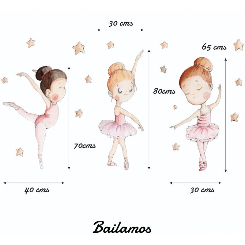 Sticker mural enfant danseuses Bailamos