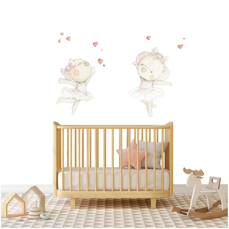 Sticker mural enfant danseuses