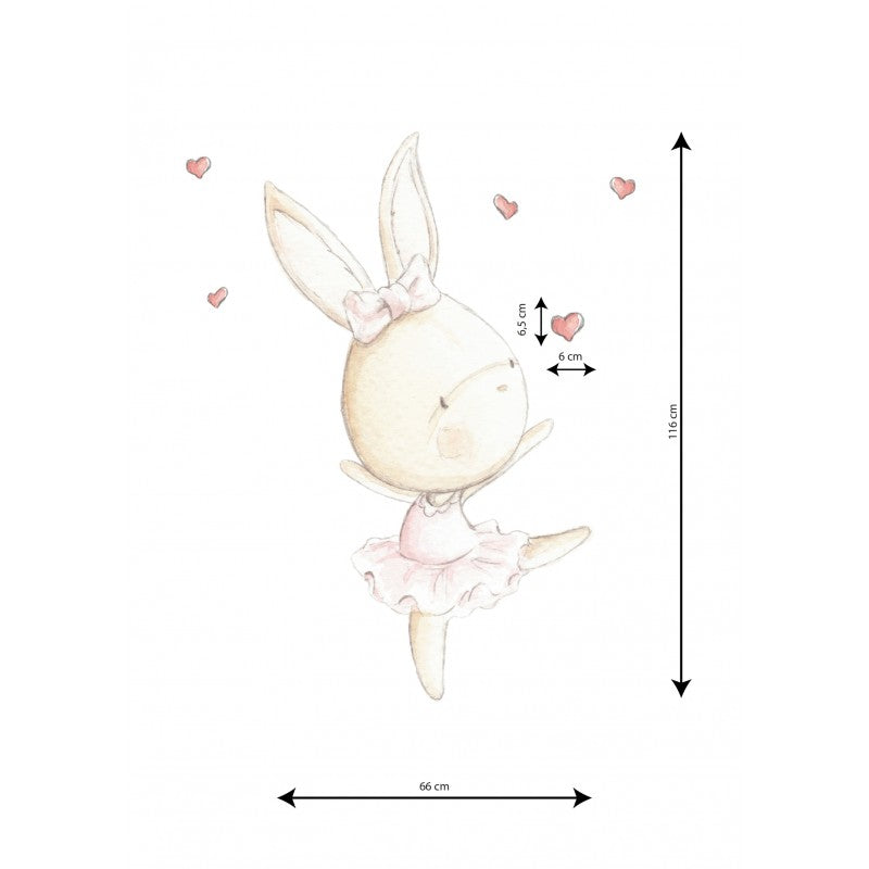 Sticker mural enfant petite danseuse Dance rabbit