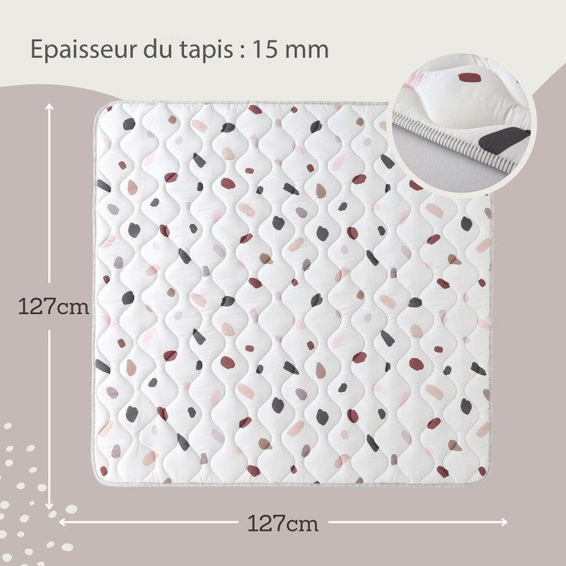 Tapis bébé carré matelassé CONFETTI