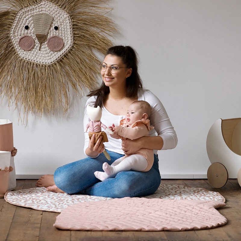 Tapis bébé coton organique cousu main LEAF - SEA SHELL