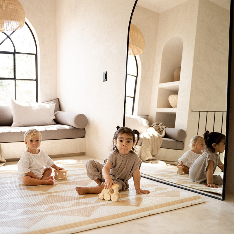 Tapis de jeu enfant REVERSIBLE design TRIBECA - WHEAT