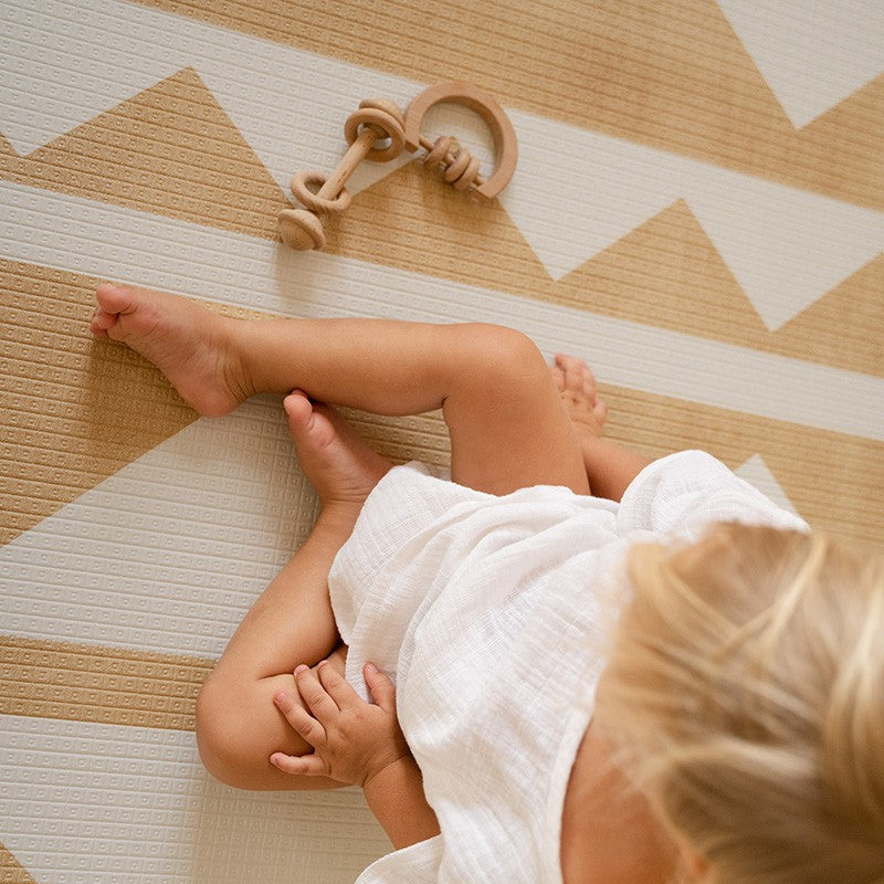 Tapis de jeu enfant REVERSIBLE design TRIBECA - WHEAT