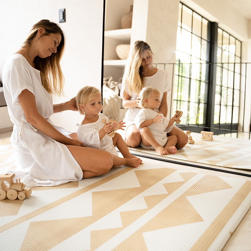 Tapis de jeu enfant REVERSIBLE design TRIBECA - WHEAT