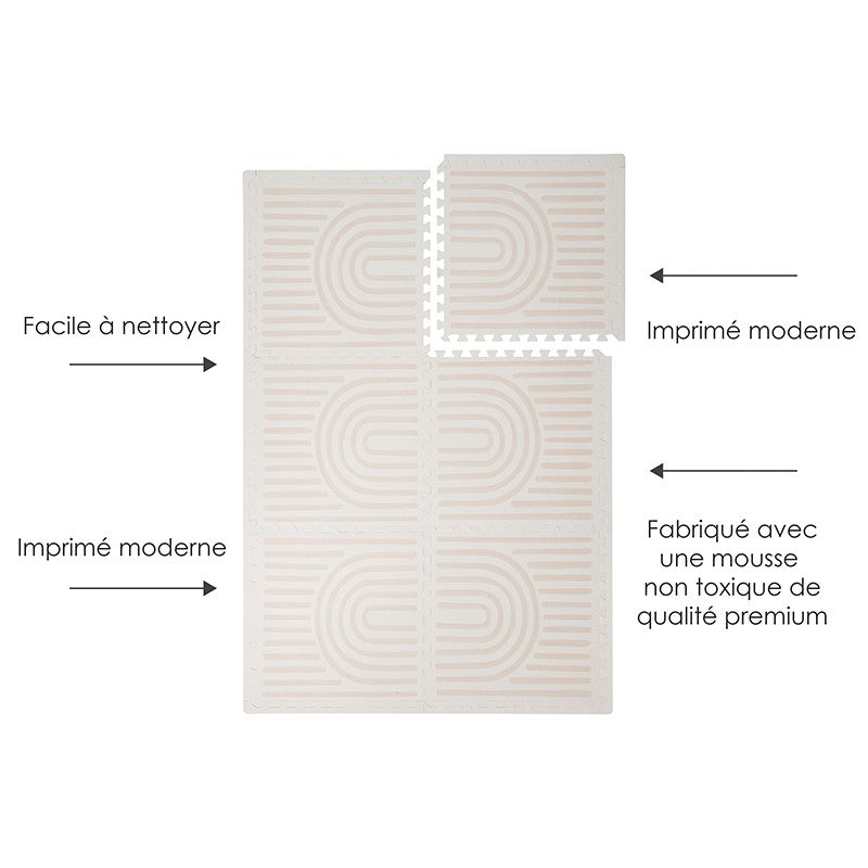 Tapis de jeu mousse PUZZLEMAT LINEAR - LINEN