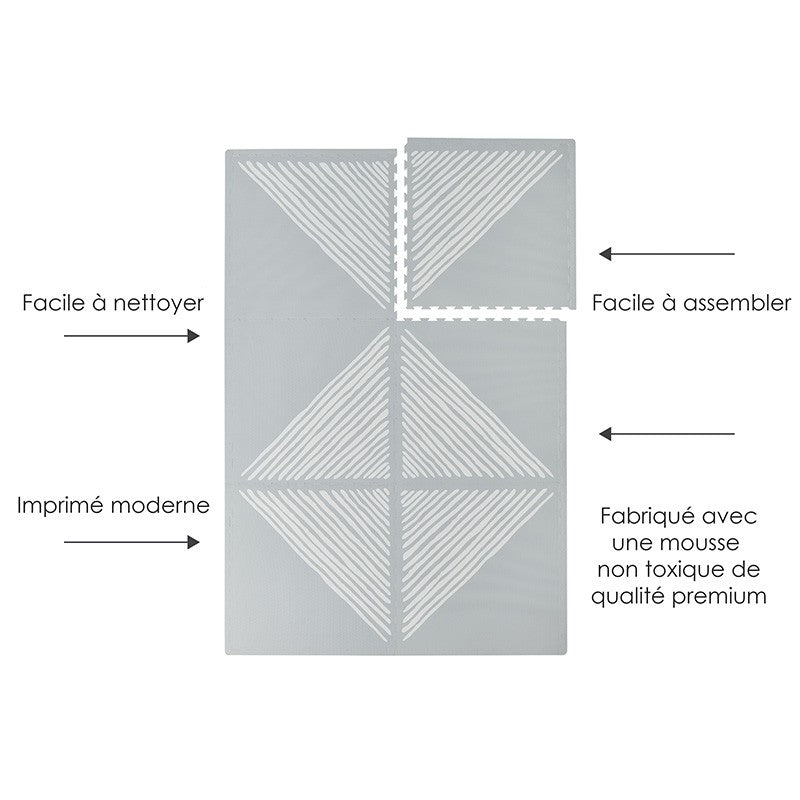 Tapis de jeu mousse SANDY LINES - STONE