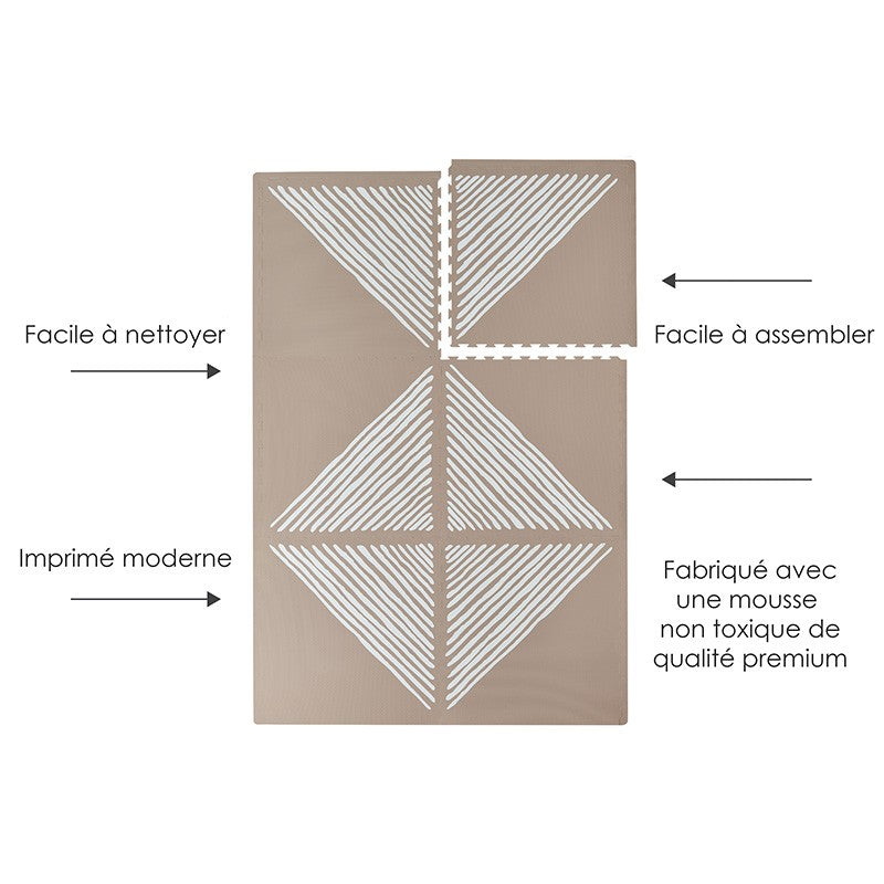 Tapis de jeu mousse SANDY LINES - TAN