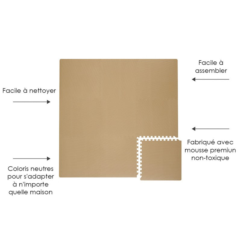 Tapis de jeu mousse uni CLASSIC PLAYMAT - SANDSTONE