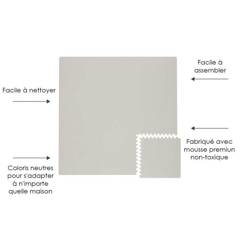 Tapis de jeu mousse uni CLASSIC PLAYMAT - STONE
