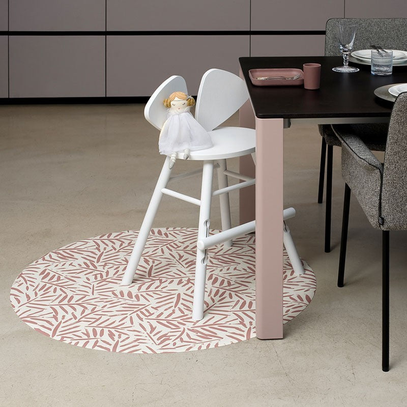 Tapis protège sol rond feuille LEAVES - SEA SHELL