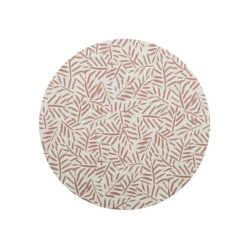 Tapis protège sol rond feuille LEAVES - SEA SHELL