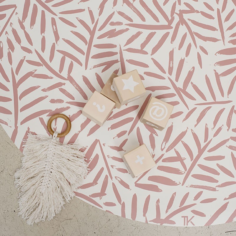 Tapis protège sol rond feuille LEAVES - SEA SHELL