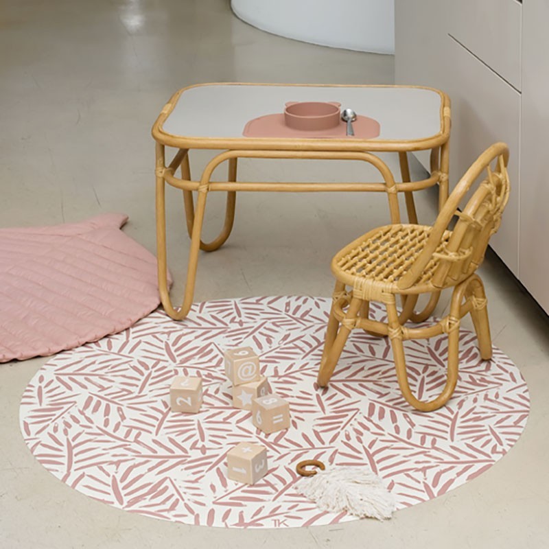 Tapis protège sol rond feuille LEAVES - SEA SHELL