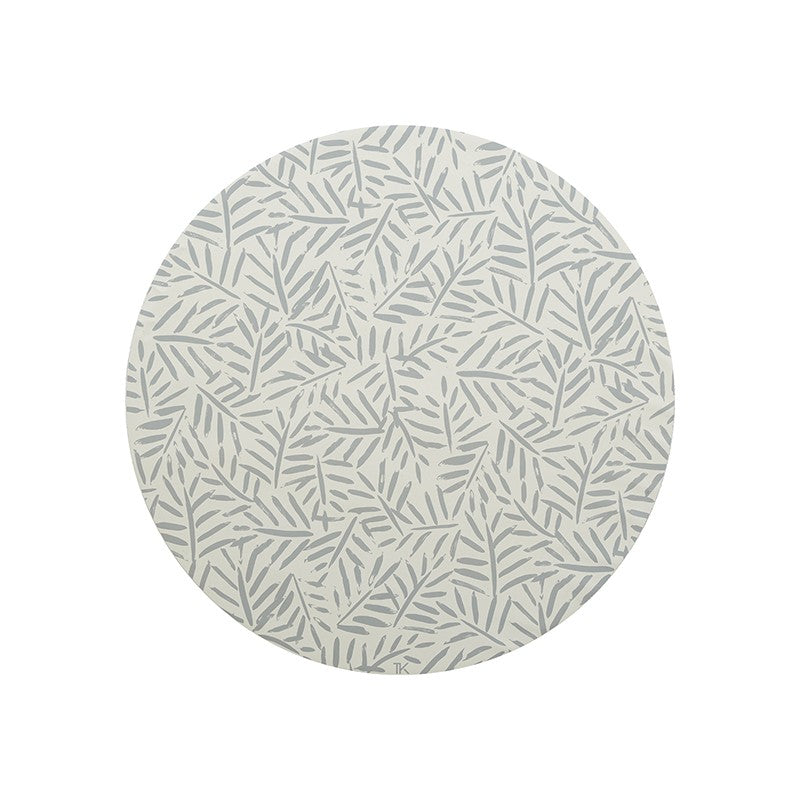 Tapis protège sol rond feuille LEAVES - STONE