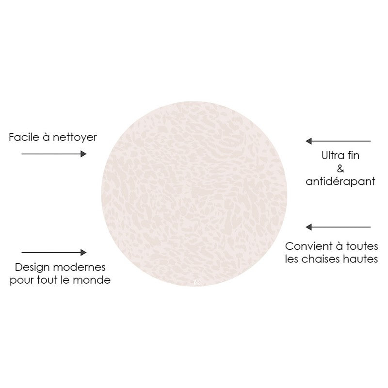 Tapis protège sol rond SPLAT MAT WILD - DUNE
