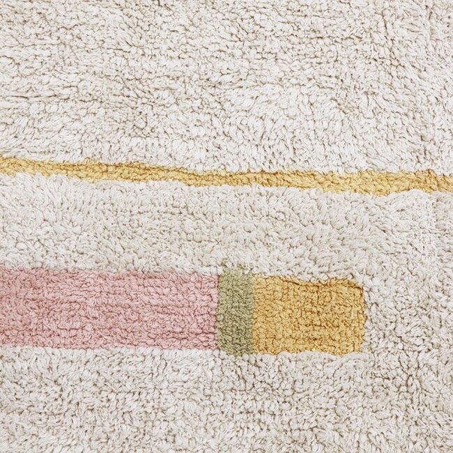Tapis lavable en coton Lanes - Vintage pink - Le Pestacle de Maëlou