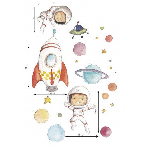 Sticker mural enfant planètes
