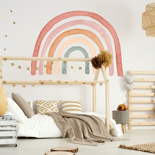 Sticker mural enfant arc en...