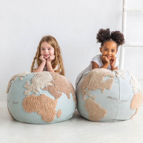 Pouf enfant WORLD MAP coton...