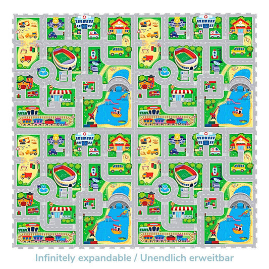 Tapis de jeu circuit en mousse à assembler city