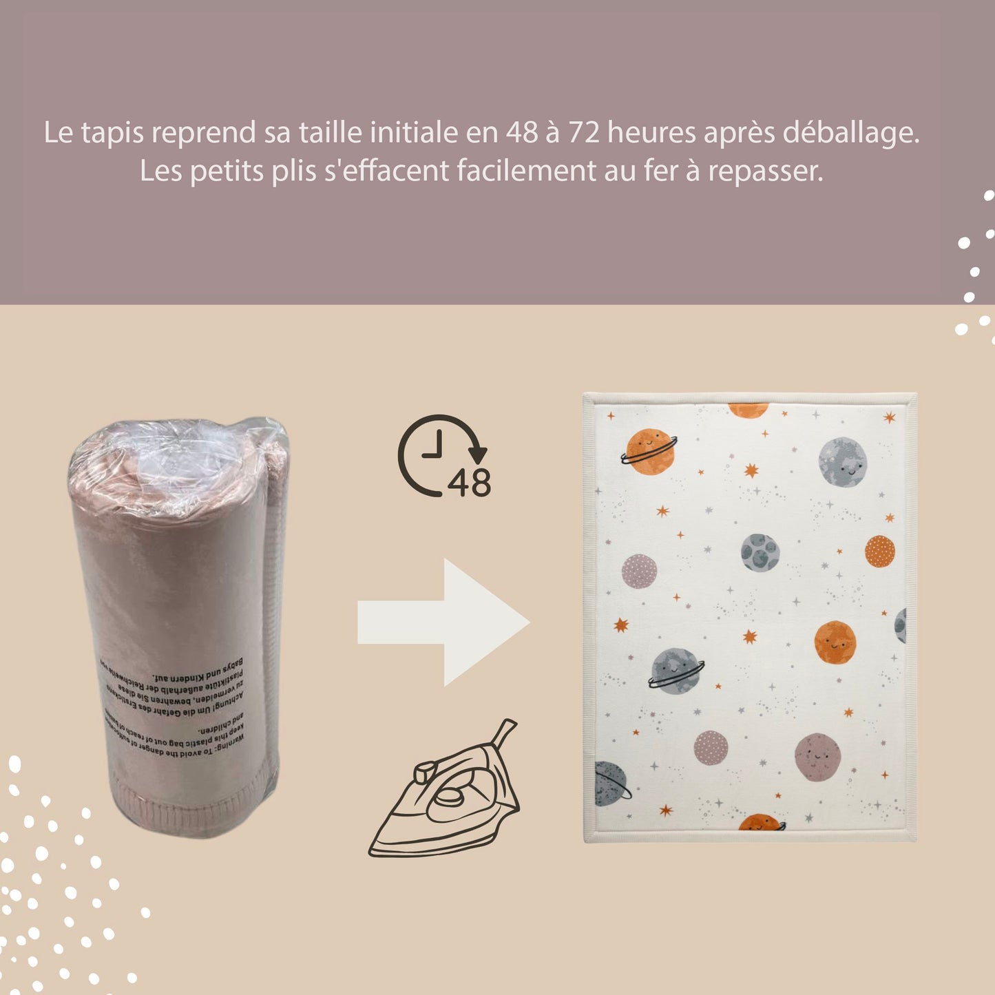 Tapis enfant à mémoire de forme planètes CLOUD HAPPY PLANETS