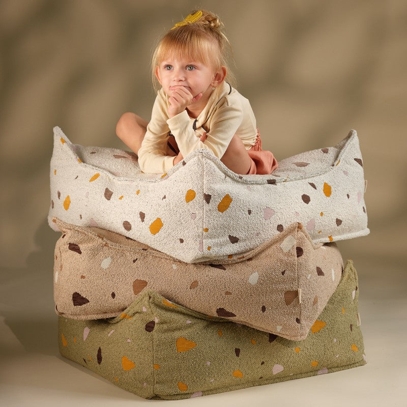 Pouf enfant carré terrazzo OTTOTER