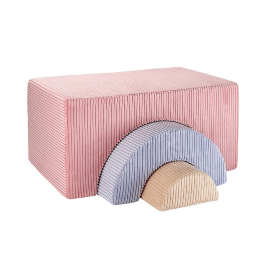 Pouf enfant ludique velours côtelé RAINBOW