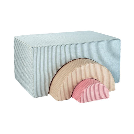Pouf enfant ludique velours côtelé RAINBOW