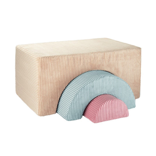 Pouf enfant ludique velours côtelé RAINBOW