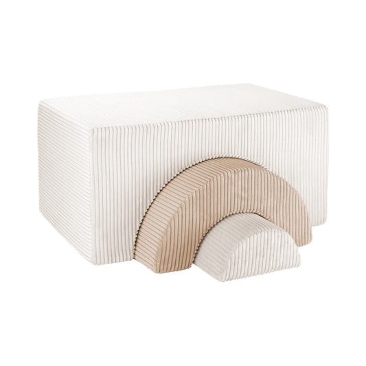 Pouf enfant ludique velours côtelé RAINBOW