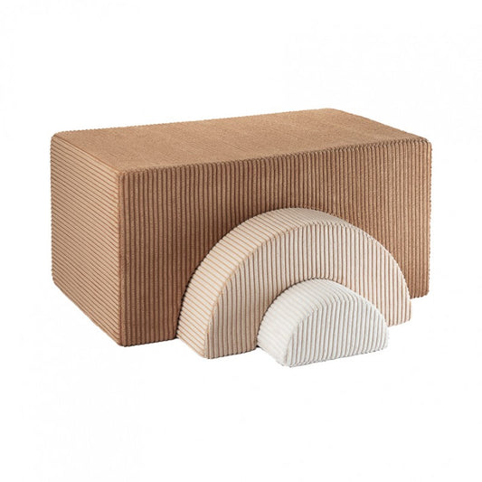 Pouf enfant ludique velours côtelé RAINBOW