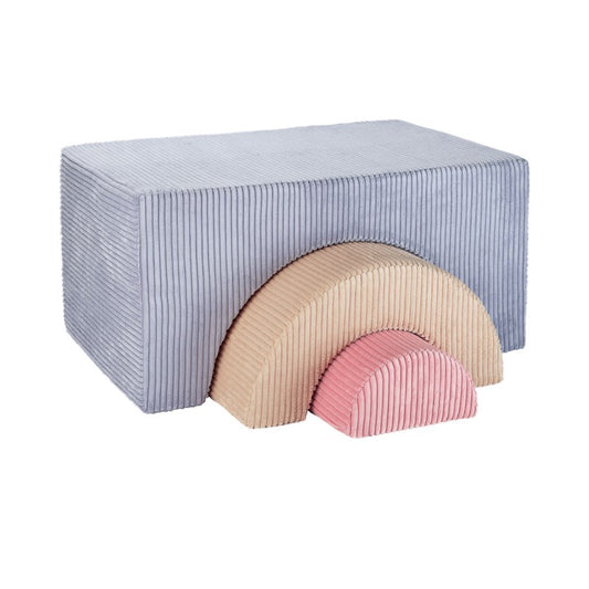 Pouf enfant ludique velours côtelé RAINBOW