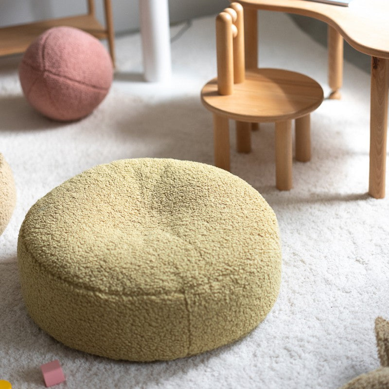Pouf enfant rond bouclette OTTOMAN