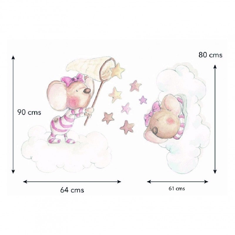 Sticker mural bébé petites souris