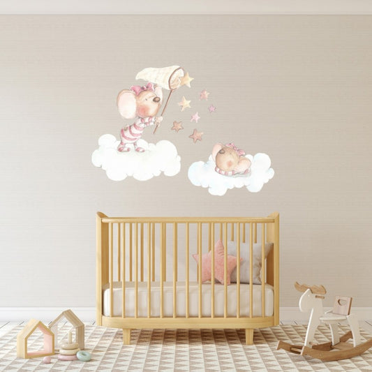 Sticker mural bébé petites souris